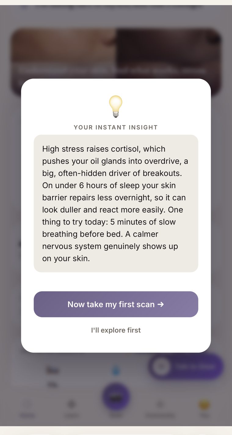 GL0W instant insight about stress and skin
